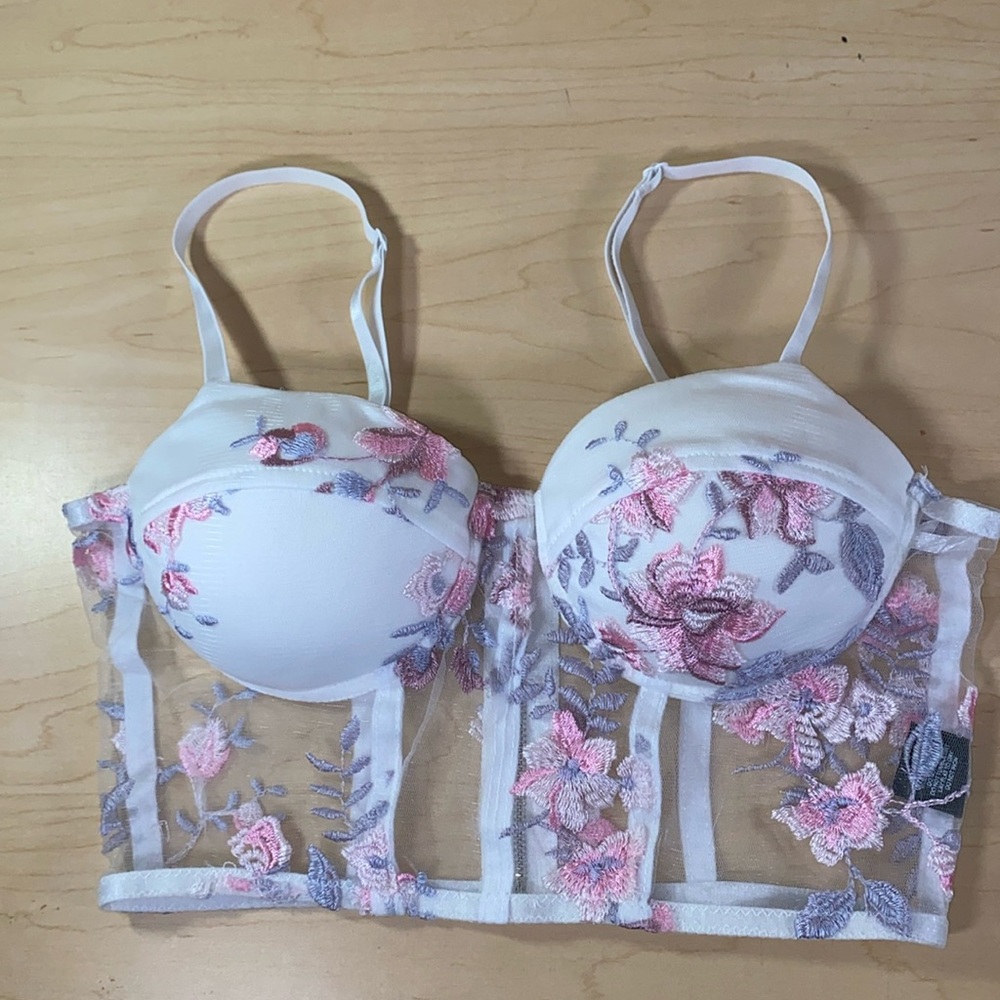 Say what! Mesh Floral Bra Size Small